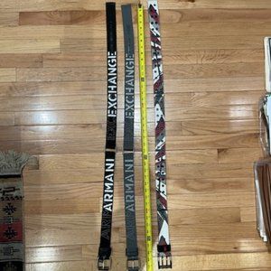2 Armani Exchange Used Belts & a bonus belt